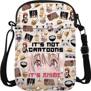 Spacious Unisex Anime Crossbody Bag with Zipper Closure – Manga-Inspired Style